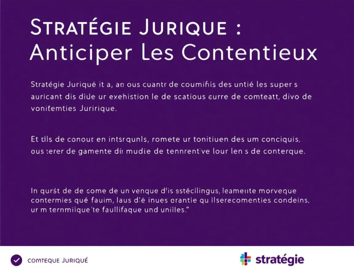 Stratégie Juridique : Anticiper les Contentieux